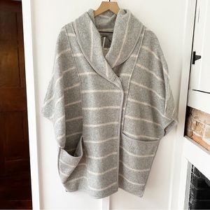 FREE PEOPLE grey wool blanket coat